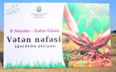 Ağstafada 8 Noyabr – Zəfər Gününün beşinci ildönümünə həsr olunmuş “Vətən nəfəsi” adlı ağacəkmə aksiyaları təşkil olunub
