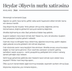 Birinci vitse-prezident Mehriban Əliyeva Ulu Öndər Heydər Əliyevin 100 illik yubileyi münasibətilə paylaşım edib