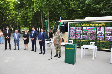 Müdafiə Nazirliyi Gəncə Qarnizonu İdeoloji və Mədəniyyət Mərkəzi tərəfindən "Əsgərə məktub" layihəsi çərçivəsində növbəti tədbir Ağstafada keçirilib.