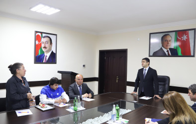 Seymur Orucov fudokan karate üzrə ağstafalı Avropa çempionu Tahir Ələkbərovla görüşüb