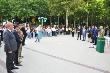 Müdafiə Nazirliyi Gəncə Qarnizonu İdeoloji və Mədəniyyət Mərkəzi tərəfindən "Əsgərə məktub" layihəsi çərçivəsində növbəti tədbir Ağstafada keçirilib.