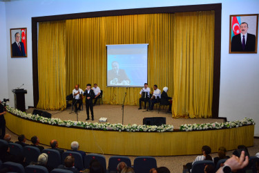 Ağstafada Ulu Öndərin 102-ci ildönümünə həsr olunmuş “Konstitusiyamızın yaranmasında Ümummilli Lider Heydər Əliyevin rolu” mövzusunda ümumrayon tədbiri keçirilib