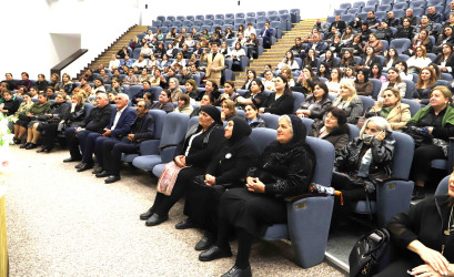Ağstafa rayon Heydər Əliyev Mərkəzində “Ailə münasibətlərinin psixoloji əhəmiyyəti” mövzusunda konfrans təşkil olunub